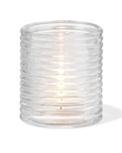 theelichthouder ⌀7x8cm glas ribbel