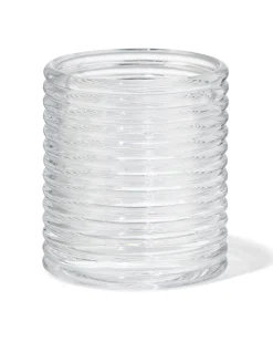 theelichthouder ⌀7x8cm glas ribbel