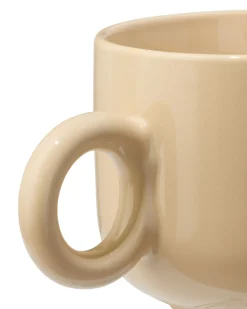 theemok 480ml aardewerk beige dieren