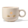 theemok 480ml aardewerk beige sterren