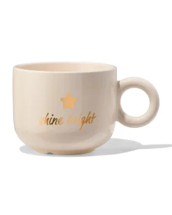 theemok 480ml aardewerk beige sterren
