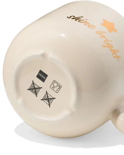 theemok 480ml aardewerk beige sterren