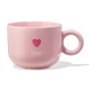 theemok 480ml aardewerk roze hartjes