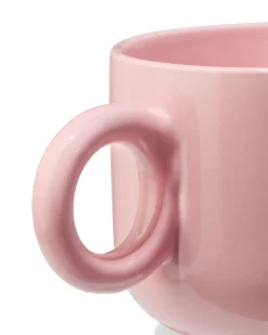 theemok 480ml aardewerk roze hartjes