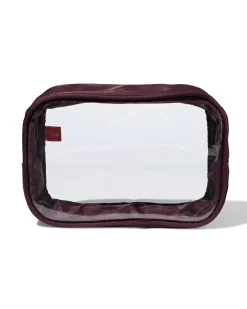toilettas 12x18cm transparant bordeaux