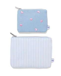 toilettasjes hartjes en strepen - 2 stuks