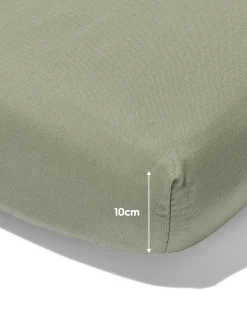 topper hoeslaken 90x220cm zacht katoen groen
