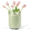 tulpenvaas ⌀15x21cm keramiek groot groen