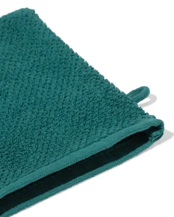 tweedekans washand 16x21cm recycled katoen donkergroen