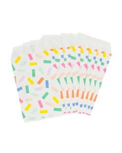 uitdeelzakjes papier gekleurde streepjes 8 stuks