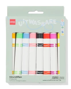 uitwasbare stiften - 8 stuks
