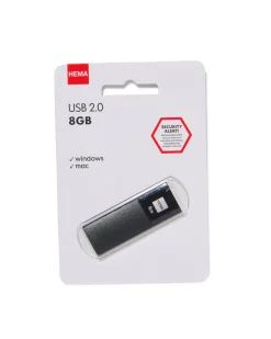 USB stick 2.0 8GB zwart