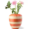 vaas 25.8cm keramiek strepen oranje