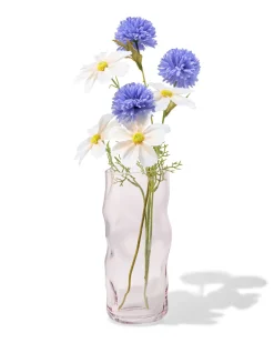 vaas ⌀10x26cm glas organisch roze