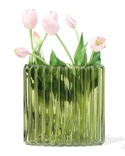 vaas 8x20cm glas ovaal groen