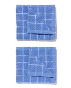 vaatdoekjes 30x30 katoen blauw - 2 stuks
