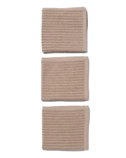 vaatdoekjes 30x30 katoen bruin - 3 stuks
