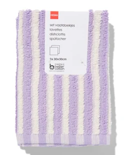 vaatdoekjes 30x30 katoen lila - 2 stuks