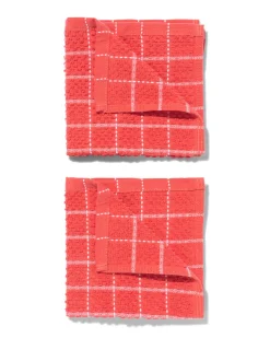 vaatdoekjes 30x30 katoen rood - 2 stuks