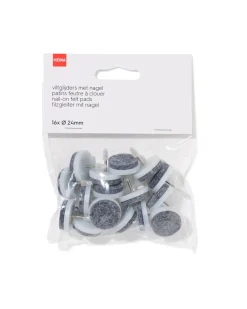 viltglijders met nagel ⌀24mm - 16 stuks
