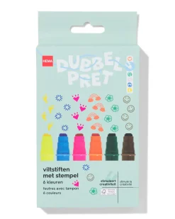 viltstiften met stempel - 6 stuks