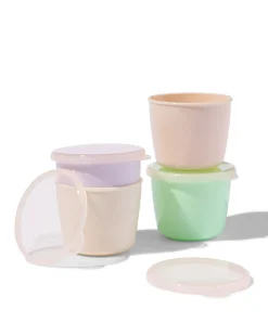 voedingspotjes met deksel 130ml - 4 stuks