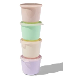 voedingspotjes met deksel 130ml - 4 stuks