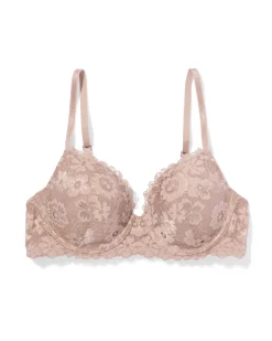 voorgevormde kanten bh met beugel beige