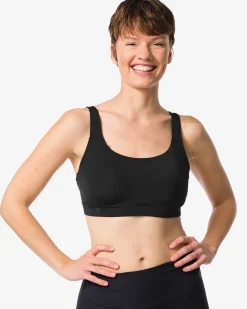 voorgevormde sportbh zonder beugel medium support zwart