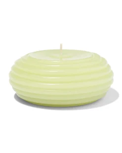 vormkaars ⌀10x4.5cm ribbel lichtgroen