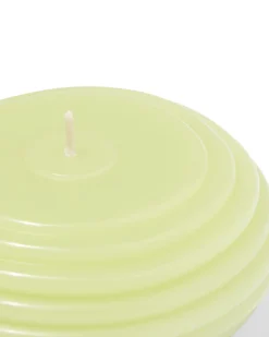 vormkaars ⌀10x4.5cm ribbel lichtgroen