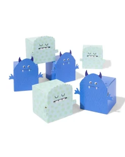 vouwbare cadeaudoosjes 14x12.5x2cm papier monster - 6 stuks