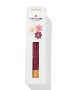 waaier 35x35cm papier floraal - 3 stuks