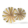 waaier 45x45cm papier goud-zilver - 2 stuks