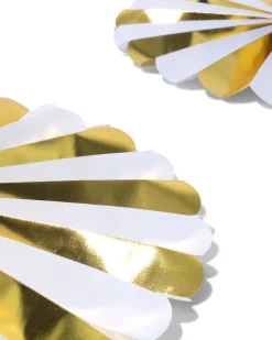 waaier 45x45cm papier goud-zilver - 2 stuks