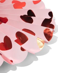 waaiers hart roze - 2 stuks