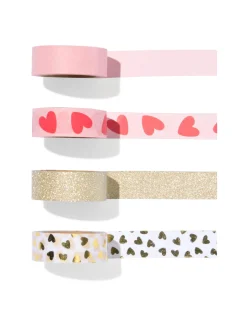 washi tape hart - 4 stuks