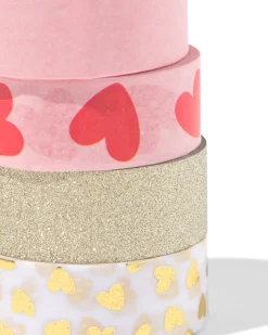 washi tape hart - 4 stuks