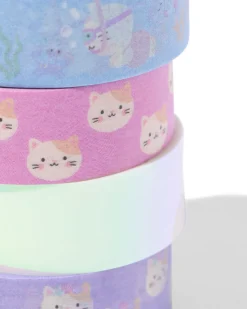 washi tape 5m katten - 4 stuks