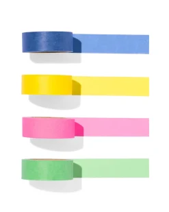 washi tapes effen - 4 stuks