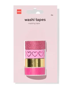 washi tapes hartjes - 4 stuks
