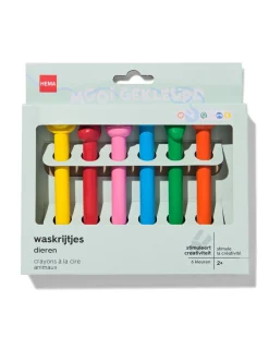 waskrijtjes dier - 6 stuks