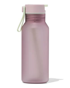 waterfles met rietje 430ml roze