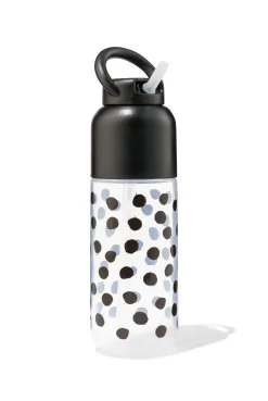 waterfles met rietje stippen 300ml