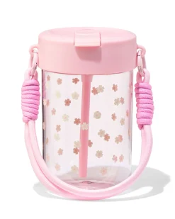 waterfles 400ml met bandje bloemen