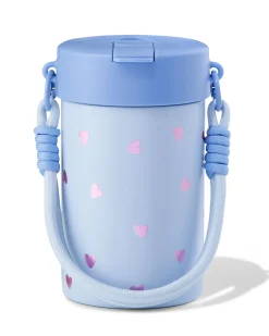 waterfles 400ml met bandje rvs hartjes