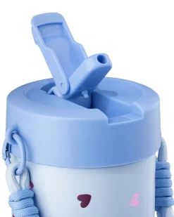 waterfles 400ml met bandje rvs hartjes