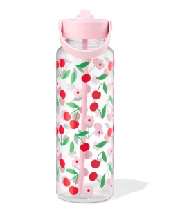 waterfles 1150ml met rietje kersen