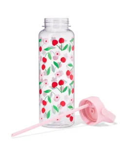 waterfles 1150ml met rietje kersen