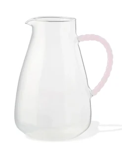 waterkan glas roze